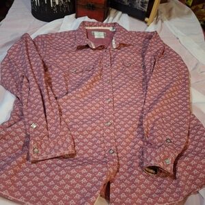 Pink Panhandler Western Snap Patterned Shirt Size XXL